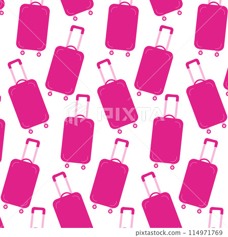 suitcase pink doll travel vector pattern textile suitcase pink doll travel vector pattern textile 114971769
