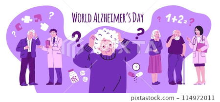 World Alzheimer's Day awareness vector illustration 114972011