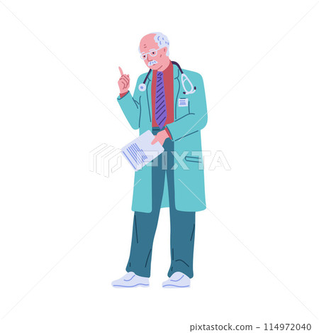 Senior doctor gesturing vector illustration Senior doctor gesturing vector illustration 114972040