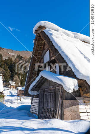 日本岐阜縣白川鄉的風景，以合掌式建築聞名 114972910
