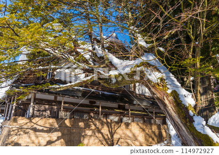 日本岐阜縣白川鄉的風景，以合掌式建築聞名 114972927