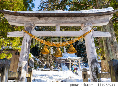 Snow-covered Shirakawa Hachiman Shrine Snow-covered Shirakawa Hachiman Shrine 114972934