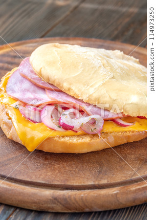 Pita cheese and ham sandwich Pita cheese and ham sandwich 114973250