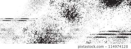 Vintage dirty background, overlay vector grunge texture, old paper dust effect, black rough noise. 114974128