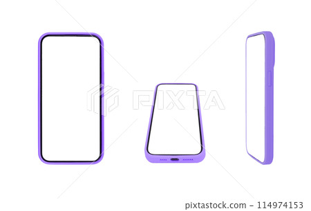 Phone mockup with white screen, case design. Modern smartphone, clear empty frame, technology for Phone mockup with white screen, case design. Modern smartphone, clear empty frame, technology for 114974153