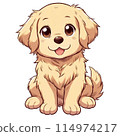 黃金獵犬坐著 114974217