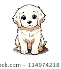 黃金獵犬坐著 114974218