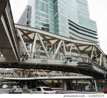 View of Abeno Harukas and Abeno pedestrian bridge 114974375
