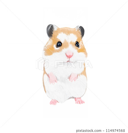 Analogue touch, hand-drawn style cute hamster illustration Year of the Rat New Year's card material AI generated image 114974568