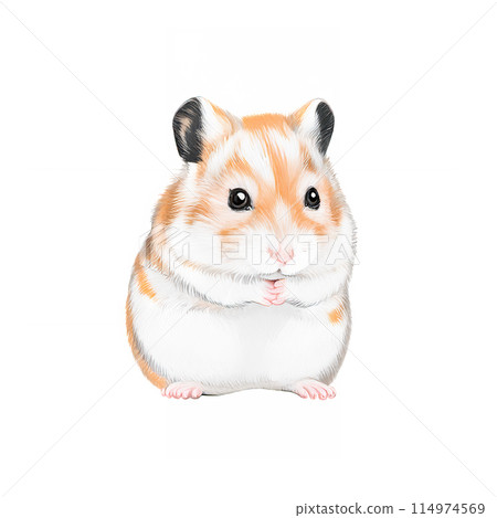 Analogue touch, hand-drawn style cute hamster illustration Year of the Rat New Year's card material AI generated image 114974569