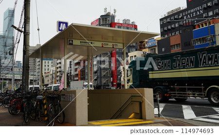 Scenery of the entrance to Dobutsuen-mae Station on the Midosuji Subway Line Scenery of the entrance to Dobutsuen-mae Station on the Midosuji Subway Line 114974693