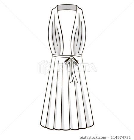Summer sleeveless midi dress fashion illustration 114974721