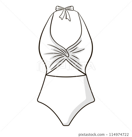 Women's swimwear design outline art for fashion purposes, 114974722