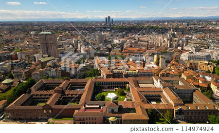 Aerial view of the University of Milan. Drone photography during Milan Design Week 2024 114974924