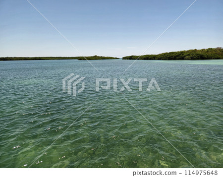 Clear waters of Biscayne National Park, Florida on sunny summer day. Clear waters of Biscayne National Park, Florida on sunny summer day. 114975648