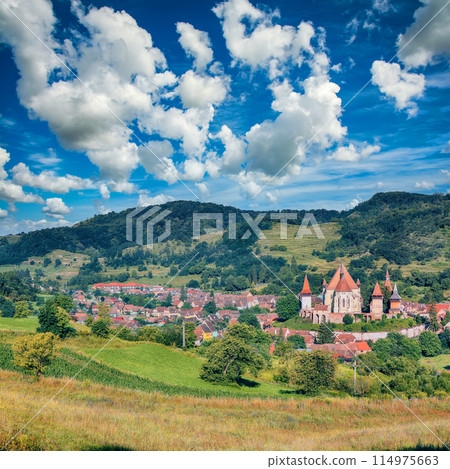 Amazing medieval architecture of Biertan fortified Saxon church in Romania 114975663
