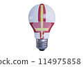 Innovative LED Bulb Adorned with Guernsey's Traditional Cross Flag Design 114975858