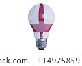 Modern LED Light Bulb with a Cross Design Inspired by the English Flag 114975859