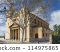 Majestic Church Facade in Son Sardina, Palma de Mallorca Under a Blue Sky 114975865