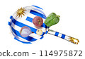 Wholesome Meal Preparation on Uruguayan Flag Themed Frying Pan 114975872