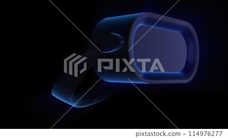 3d rendering of a virtual reality glasses on a black background. 3d rendering of a virtual reality glasses on a black background. 114976277