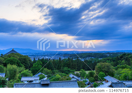 Top 100 Sunsets in Japan - Evening view from Todaiji Temple's Nigatsudo Hall - Sunshine peeking through the clouds and Angel's Ladder (standard) - 18:32 Top 100 Sunsets in Japan - Evening view from Todaiji Temple's Nigatsudo Hall - Sunshine peeking through the clouds and Angel's Ladder (standard) - 18:32 114976715