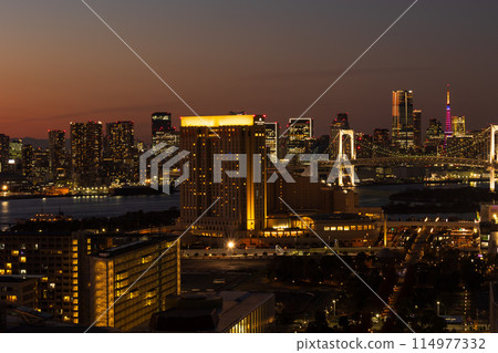 東京夜景 從電信中心展望室看到的夜景 東京夜景 從電信中心展望室看到的夜景 114977332
