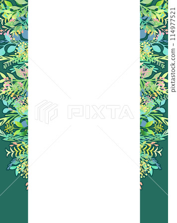 Hand drawn plants vertical template 114977521