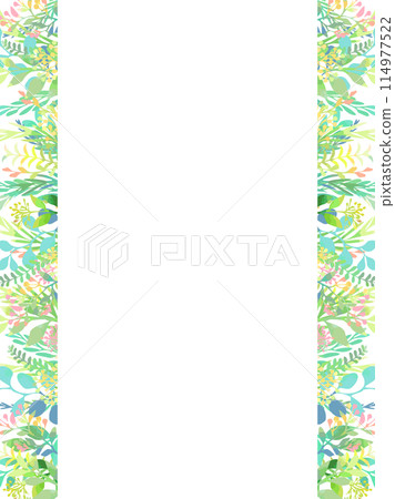 Hand drawn plants vertical template Hand drawn plants vertical template 114977522