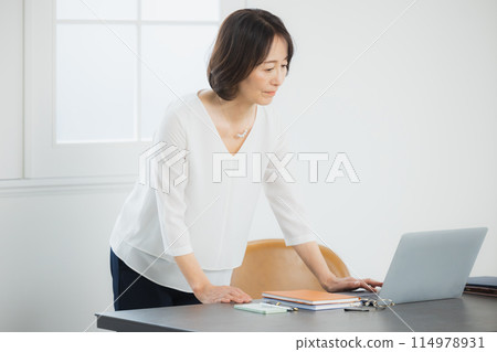 在家工作的中年婦女 在家工作的中年婦女 114978931