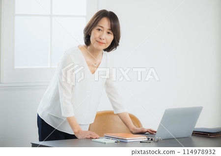 在家工作的中年婦女 在家工作的中年婦女 114978932