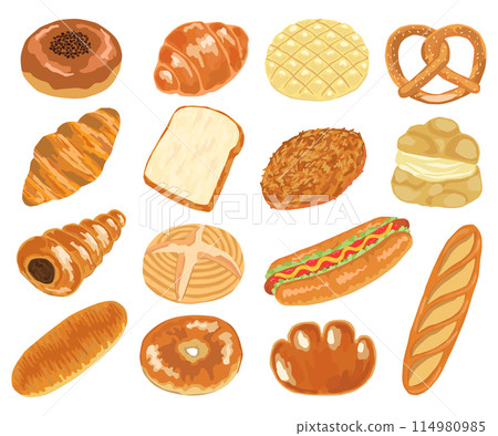 各種麵包的插圖集 114980985