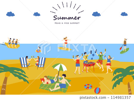 人們在海邊享受夏天 114981357