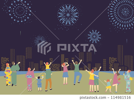 欣賞煙花表演的人 114981516