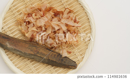 Katsuobushi, shaved bonito flakes, and bonito stock image 114981636