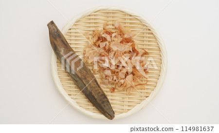 Katsuobushi, shaved bonito flakes, and bonito stock image 114981637