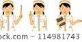 A set of nurses pointing and explaining 114981743