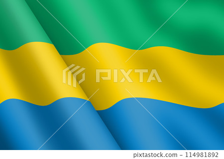Gabon waving flag illustration wind ripple 114981892