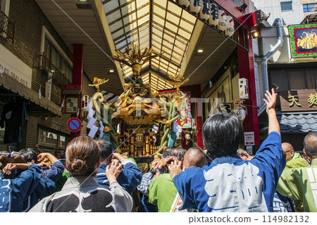 Asakusa Sanja Festival: Mikoshi procession, local mikoshi joint procession, Asakusa Hisago-dori shopping street Asakusa Sanja Festival: Mikoshi procession, local mikoshi joint procession, Asakusa Hisago-dori shopping street 114982132