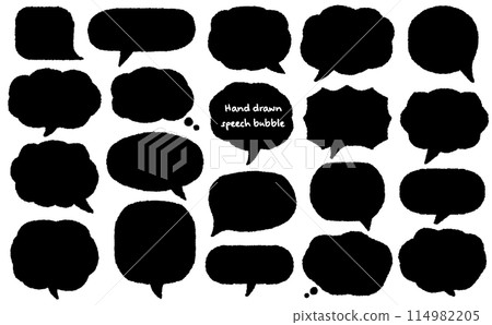 Simple hand-drawn speech bubble illustration material 114982205
