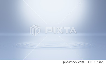 波紋背景材質。美麗的水面反射著光。 3D（水平） 114982364