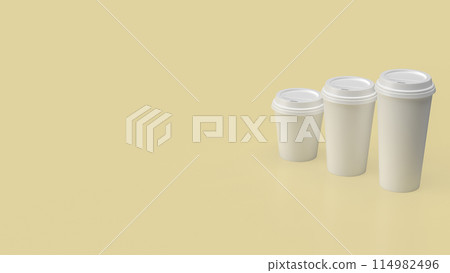 The Coffee paper cup for hot drink concept 3d rendering. The Coffee paper cup for hot drink concept 3d rendering. 114982496