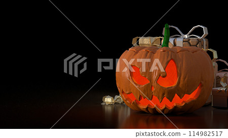 The jack o lantern for halloween or holiday concept 3d rendering. The jack o lantern for halloween or holiday concept 3d rendering. 114982517