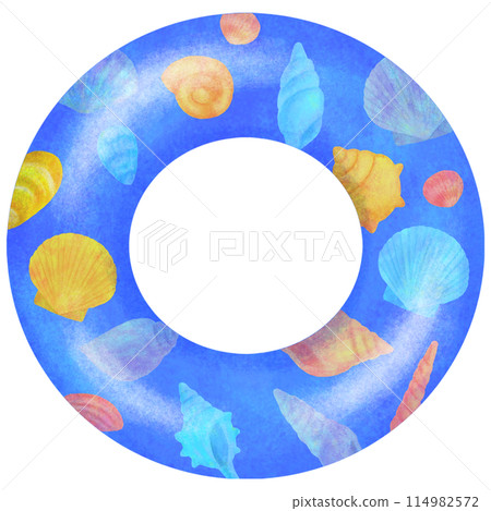 Illustration of a shell patterned swim ring 114982572