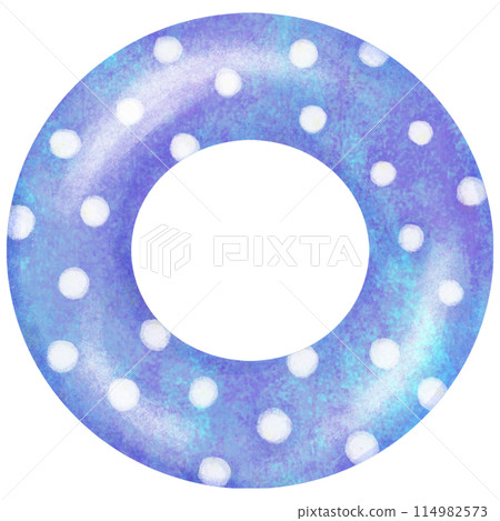 Illustration of a polka dot swim ring, purple 114982573