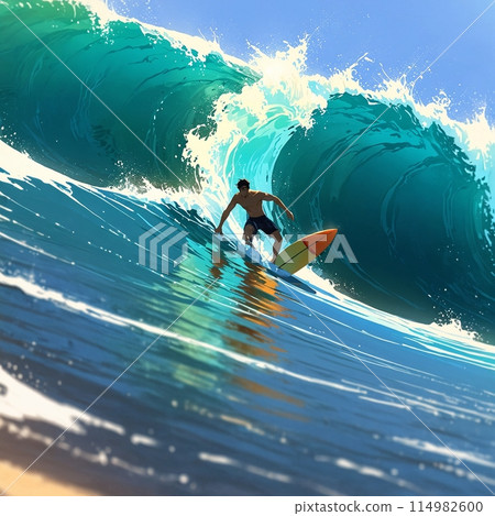 Man surfing in the sea 114982600