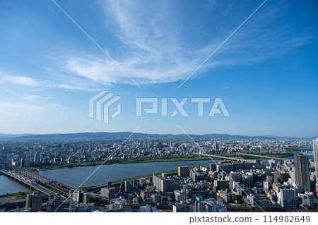 大阪空中花園美麗清澈的風景【大阪風景】 114982649