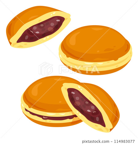Dorayaki cross section set 114983077