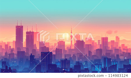 Illustration of a big city with buildings 114983124