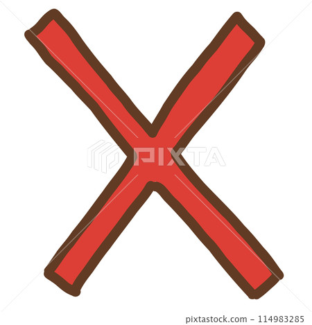 Simple hand-drawn cross mark 114983285